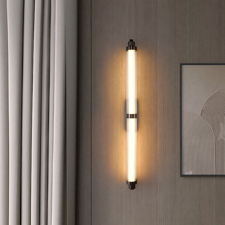 Applique murale LED en acier inoxydable acrylique cylindrique scandinave contemporaine pour salon 