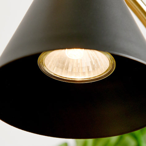 Lámpara de Mesa con Base de Madera y Herrajes Cónicos de Simplicidad Contemporánea de 1 Luz con Cera Derretida para Dormitorio 