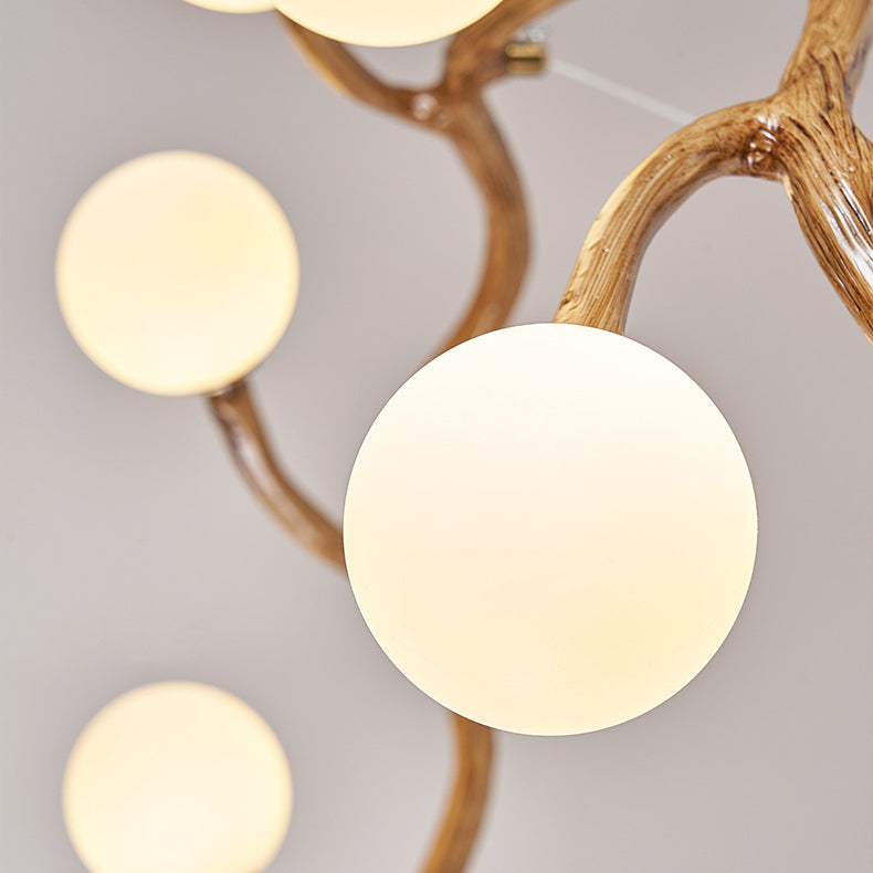 Zeitgenössische kreative runde Baum Zweig Hardware Glas 6/8/10/12 Licht Kronleuchter für Wohnzimmer 
