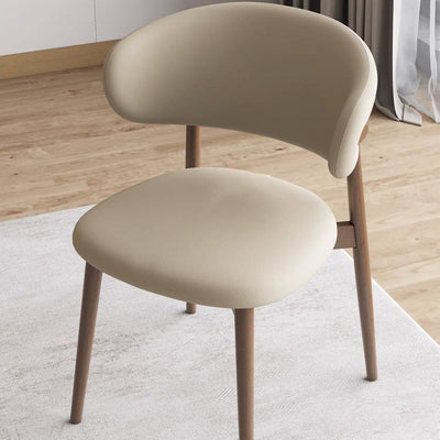 Moderna silla de comedor sin brazos de cuero nappa cuadrado nórdico contemporáneo con marco de metal para comedor 