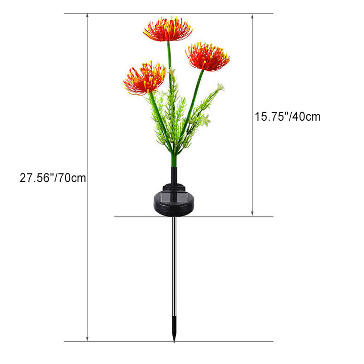 Moderne Art Deco Wasserdichte Solar Kunststoff Edelstahl ABS Simulierte Blume LED Landschaft Licht Für Garten 