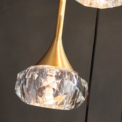European Light Luxury Brass Crystal 1/3/6/10-Light Island Light Chandelier