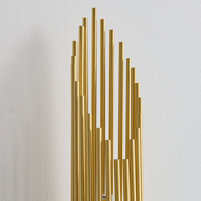 Applique Murale Moderne Minimaliste Cylindrique en Cuivre et Acrylique à 2 Lumières pour Chambre 