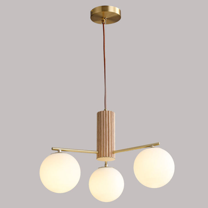 Modern Creative Minimalist Copper Glass Sphere 3/5-Light Chandelier