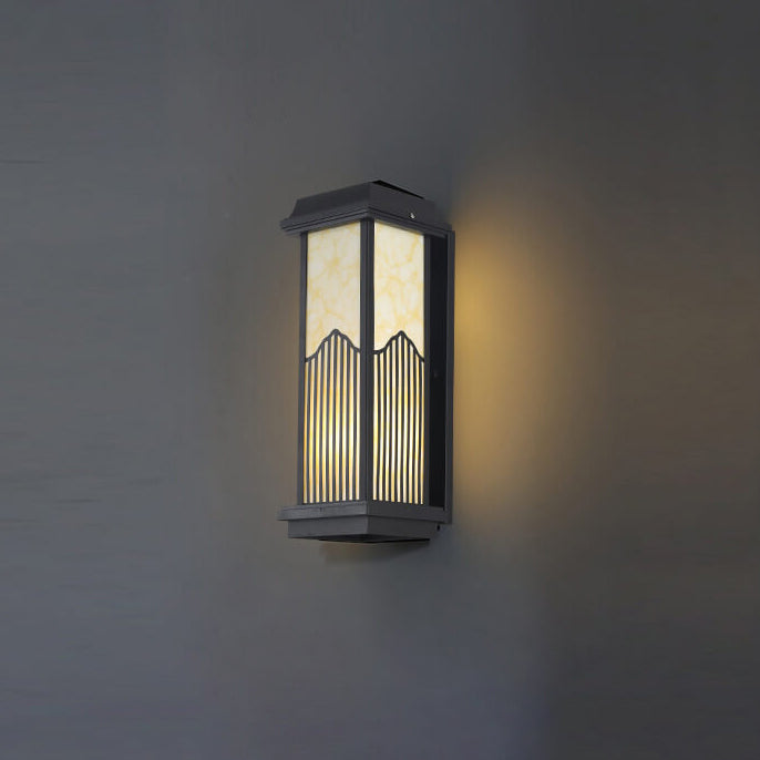 Lámpara de Aplique de Pared Impermeable para Exteriores de LED de Columna Rectangular de Aluminio Retro Chino 