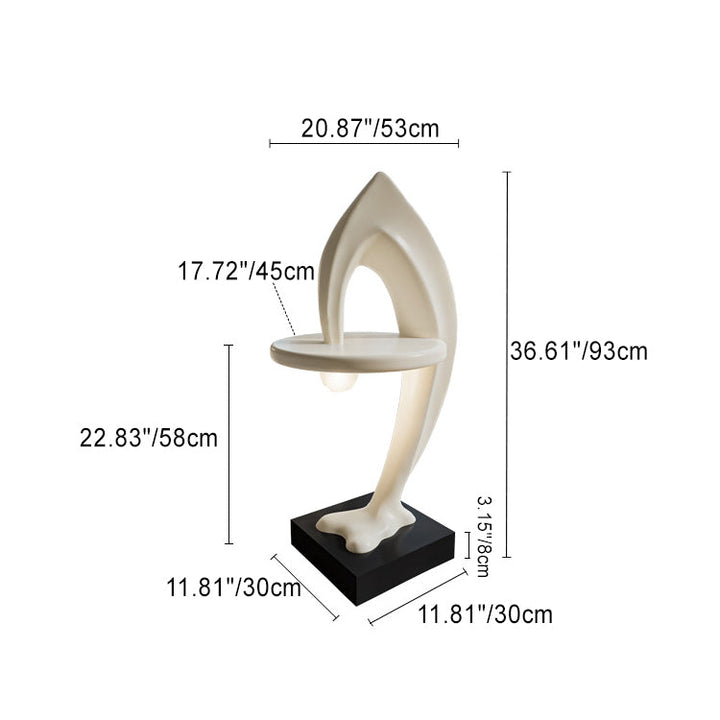Zeitgenössischer kreativer Delphin-Rundquadrat-Marmor-Fiberglas-Beistelltisch 1-Tablett für das Wohnzimmer 