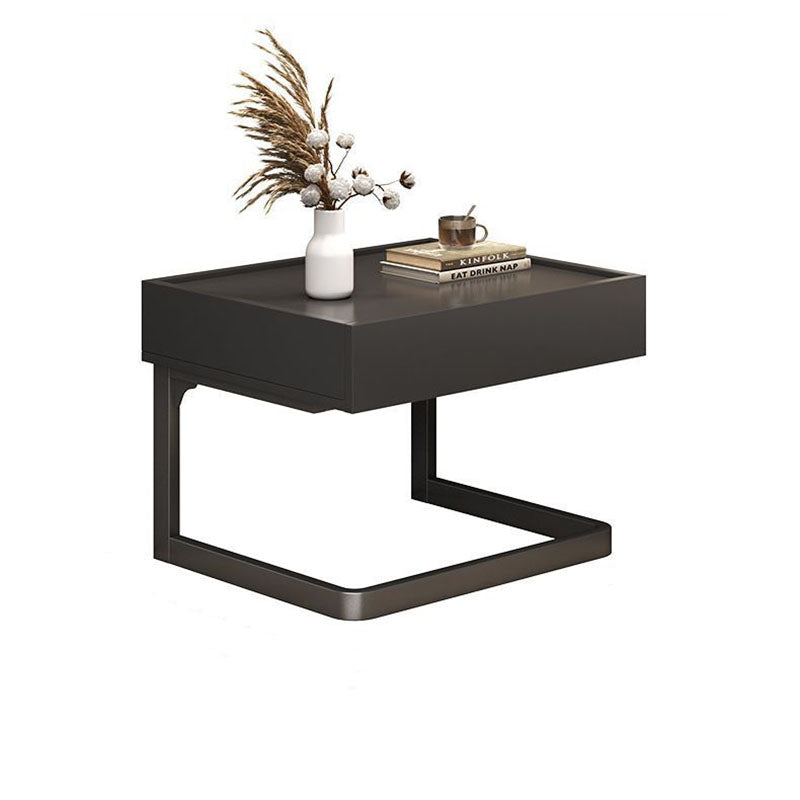 Table de chevet moderne minimaliste rectangulaire en panneau manufacturé avec 1 tiroir pour le côté du lit 