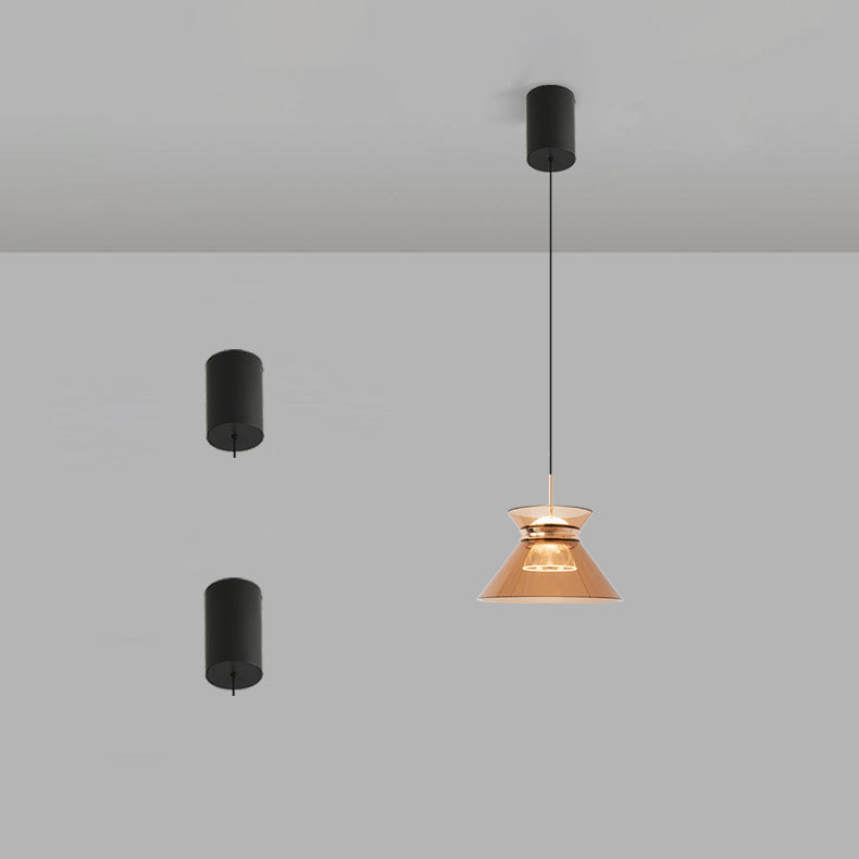 Modern Simplicity Aluminum Acrylic Tapered Hourglass LED Pendant Light For Bedside
