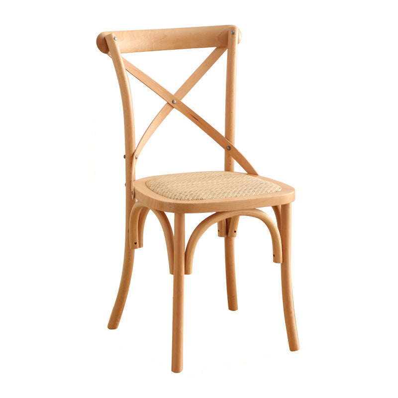 Traditioneller rustikaler Weben Rattan Holz Schwamm runder rechteckiger Esszimmerstuhl Rückenlehne für Esszimmer 