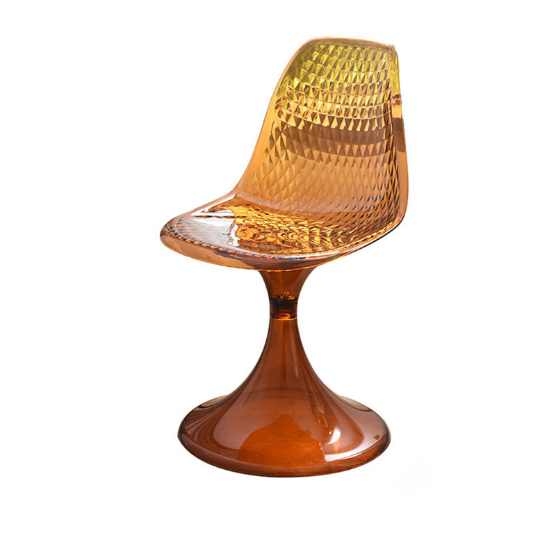 Silla de comedor con respaldo de diseño de arco de plásticos acrílicos nórdicos contemporáneos para comedor 