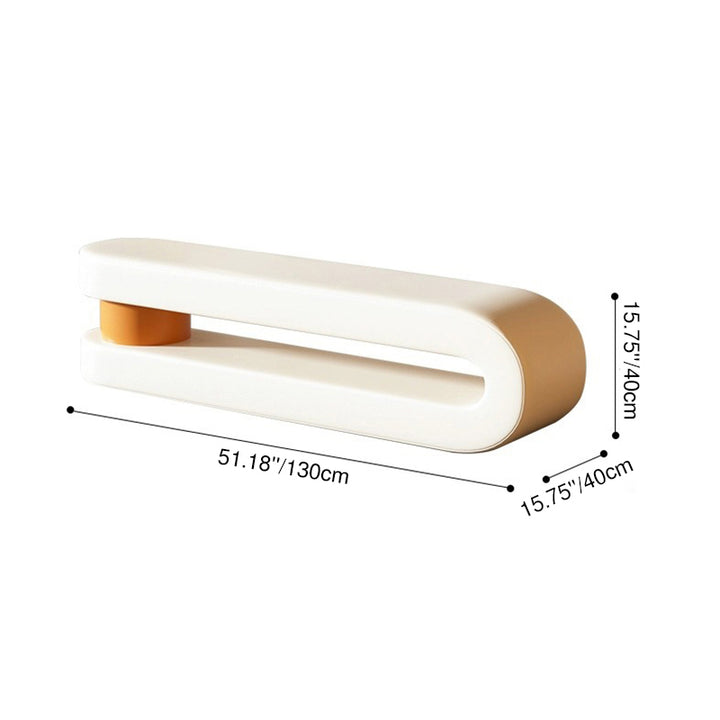 Modern Minimalist Curved Microfiber Leather Solid Wood Sponge Bench For Living Room