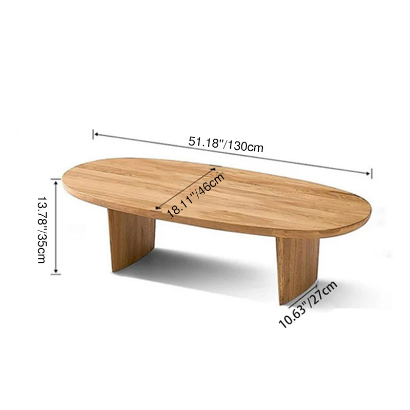 Traditioneller japanischer Ellipsen-Kaffeetisch aus Kiefernholz für das Wohnzimmer 