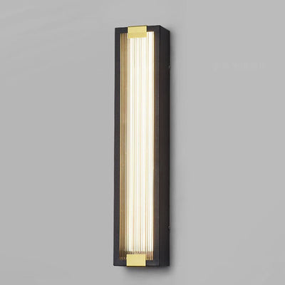 Modern Luxury Rectangle Acrylic Stainless Steel Waterproof LED Wall Sconce Lamp For Outdoor Patio