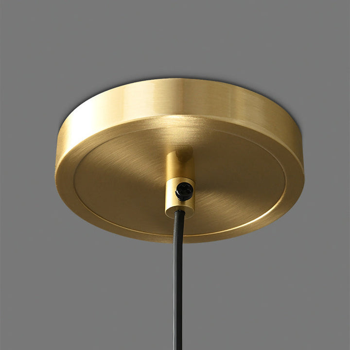 Suspension en laiton et verre à bande 1 lumière pour salon de simplicité contemporaine 