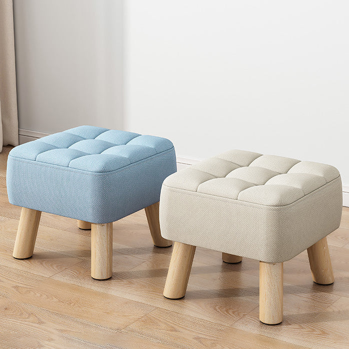 Modern Minimalist Square Fabric Solid Wood Low Stool For Living