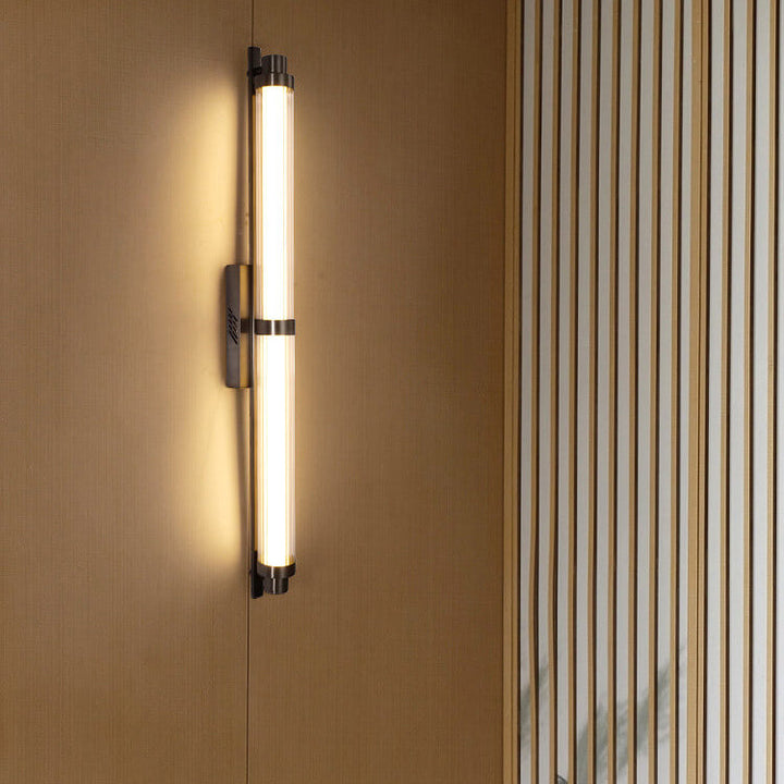 Applique murale LED en acier inoxydable acrylique cylindrique scandinave contemporaine pour salon 