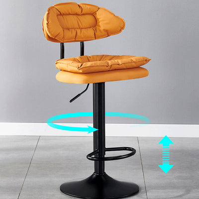 Taburete de mostrador semicircular con respaldo y reposapiés de esponja SGS de tela de simplicidad moderna para cocina 