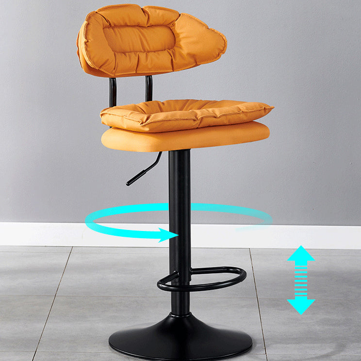 Taburete de mostrador semicircular con respaldo y reposapiés de esponja SGS de tela de simplicidad moderna para cocina 