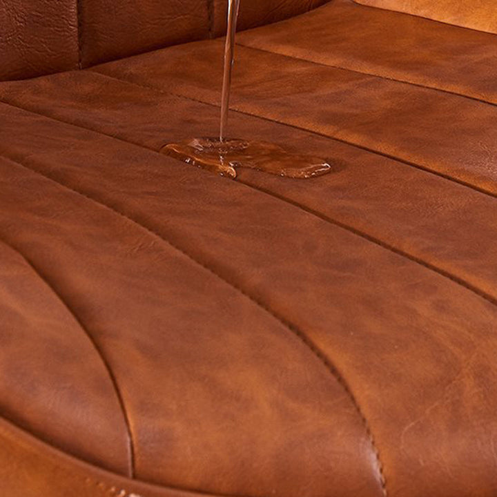 Chaise de salle à manger moderne de luxe carrée incurvée en similicuir avec dossier sans accoudoirs pour salle à manger 