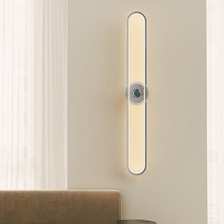 Moderne minimalistische lange ovale Hardware Aluminium LED Wandleuchte Lampe für Wohnzimmer 