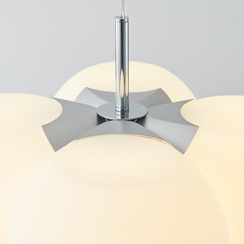 Lustre moderne minimaliste à bulles rondes en matériel PE 4/8 lumières pour salon 