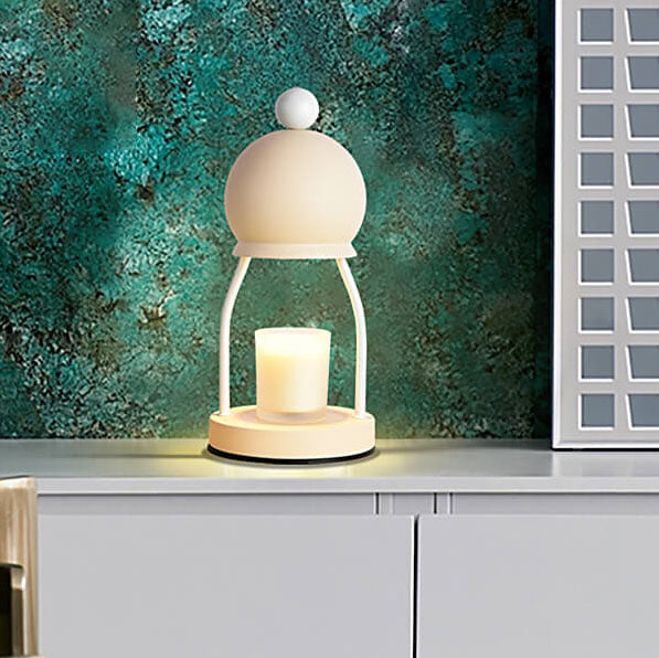 Lámpara de mesa de cera derretida de 1 luz con base de hardware de tapa redonda de hierro Art Deco moderno para dormitorio 