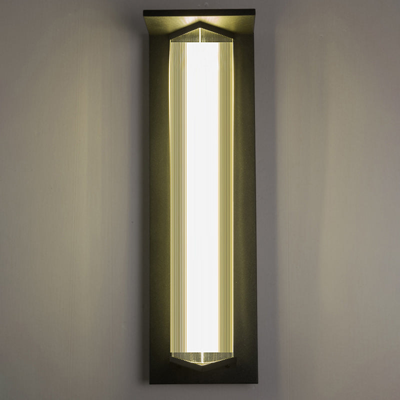 Zeitgenössische Einfachheit Edelstahl Acryl Schatten LED Wasserdichte Wand Leuchte Lampe Für Outdoor Terrasse 