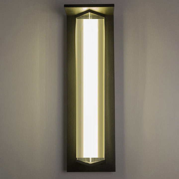 Zeitgenössische Einfachheit Edelstahl Acryl Schatten LED Wasserdichte Wand Leuchte Lampe Für Outdoor Terrasse 