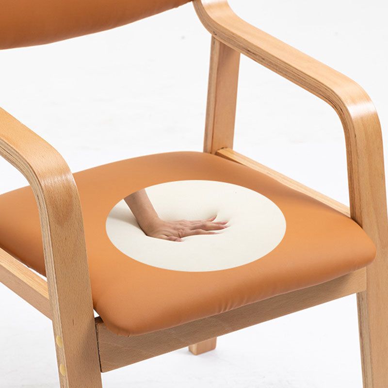 Chaise de salle à manger en tissu moderne simplicité bois éponge carrée dossier accoudoir pour salle à manger 