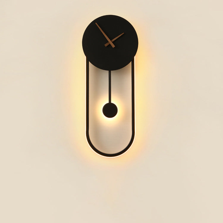 Applique murale LED en fer acrylique de forme ovale ronde scandinave contemporaine pour chambre 