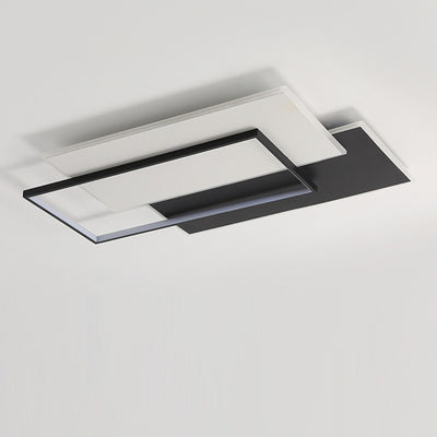 Plafonnier LED rectangulaire en acrylique et fer de simplicité moderne pour salon 
