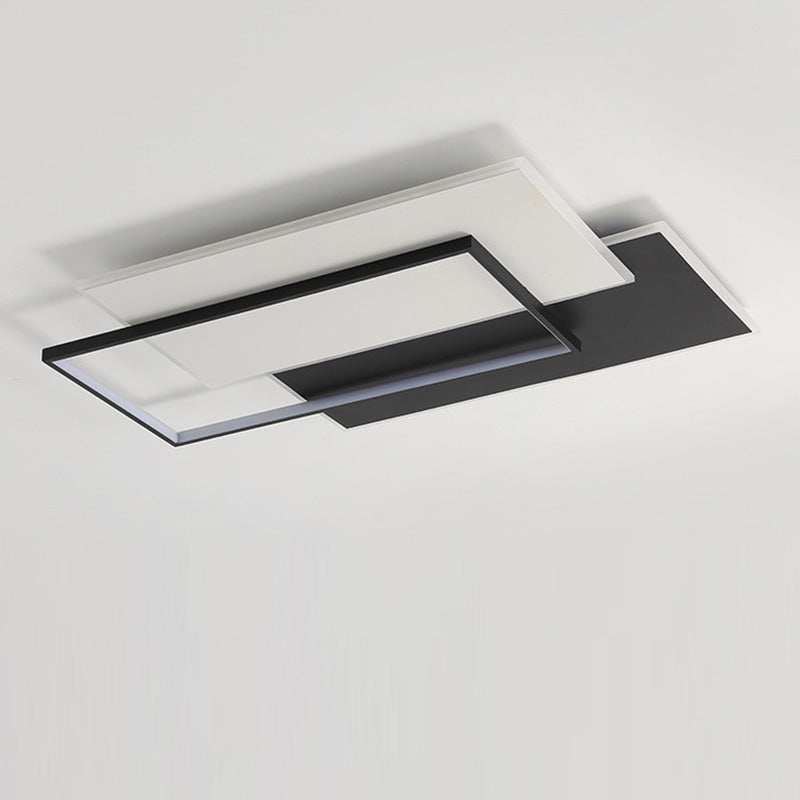 Plafonnier LED rectangulaire en acrylique et fer de simplicité moderne pour salon 