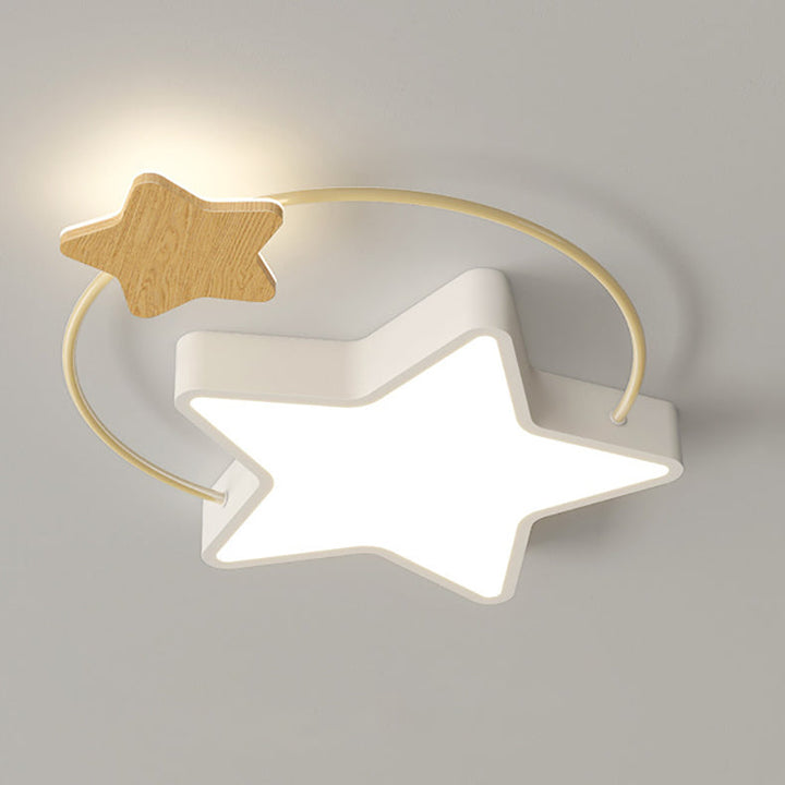 Zeitgenössische skandinavische Eisen Pentagramm Kreis Ring Acryl LED Unterputz Deckenleuchte für Wohnzimmer 