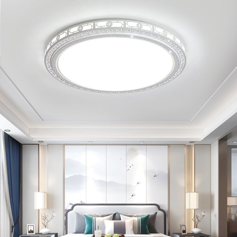 Moderne unbedeutende runde Acryleisen-LED-Unterputz-Deckenleuchte für Schlafzimmer 