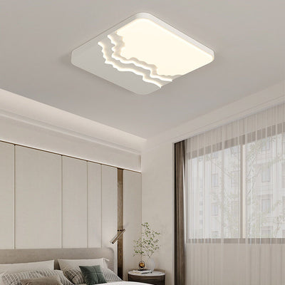 Modern Minimalist Creative Acrylic Wave LED Flush Mount Ceiling Light