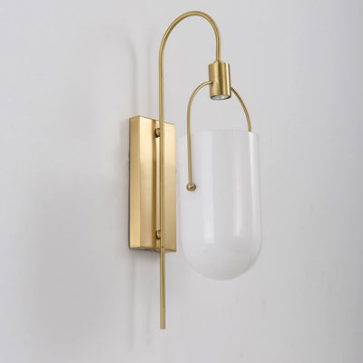Scandinavian Modern Luxury Cup Shaped Copper Glass LED Wall Sconce Lamp