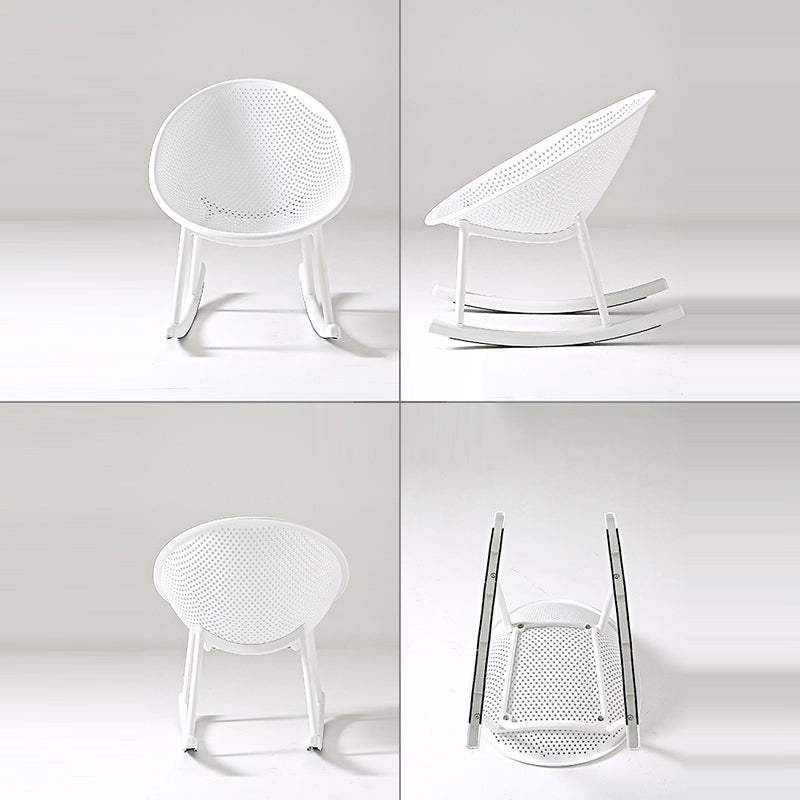 Chaise ovale créative contemporaine en plastique PP avec dossier et accoudoirs pour salon 