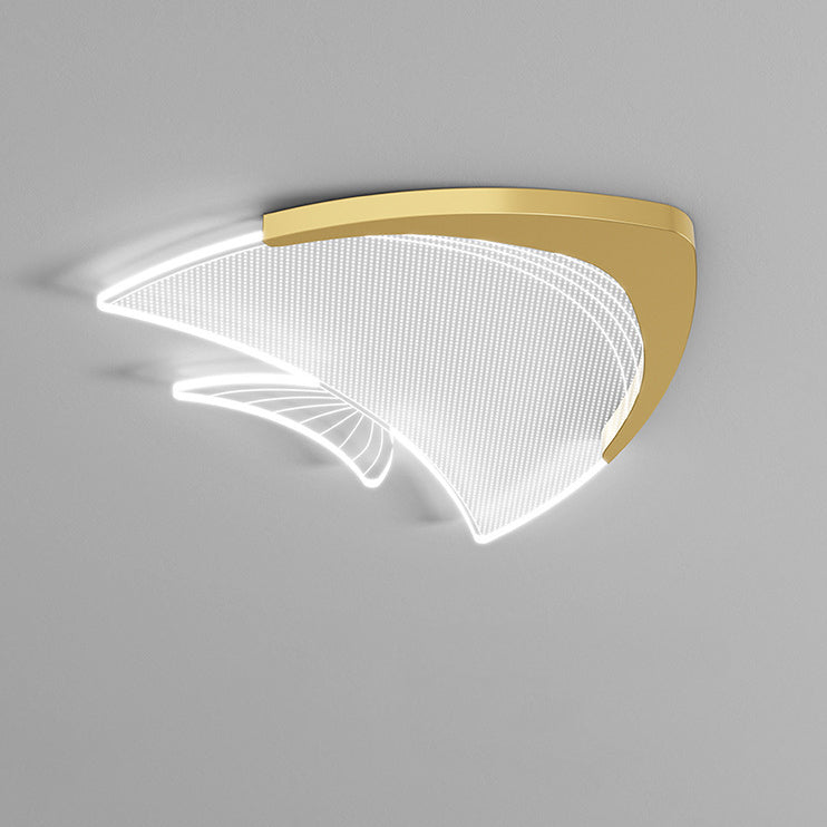 Modern Art Deco Fish Acrylic Aluminum LED Flush Mount Ceiling Light For Bedroom