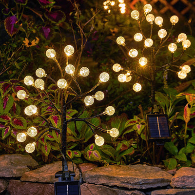 Solar Modern Simple ABS Crystal Branch Outdoor LED Decorative Ground Plug Light