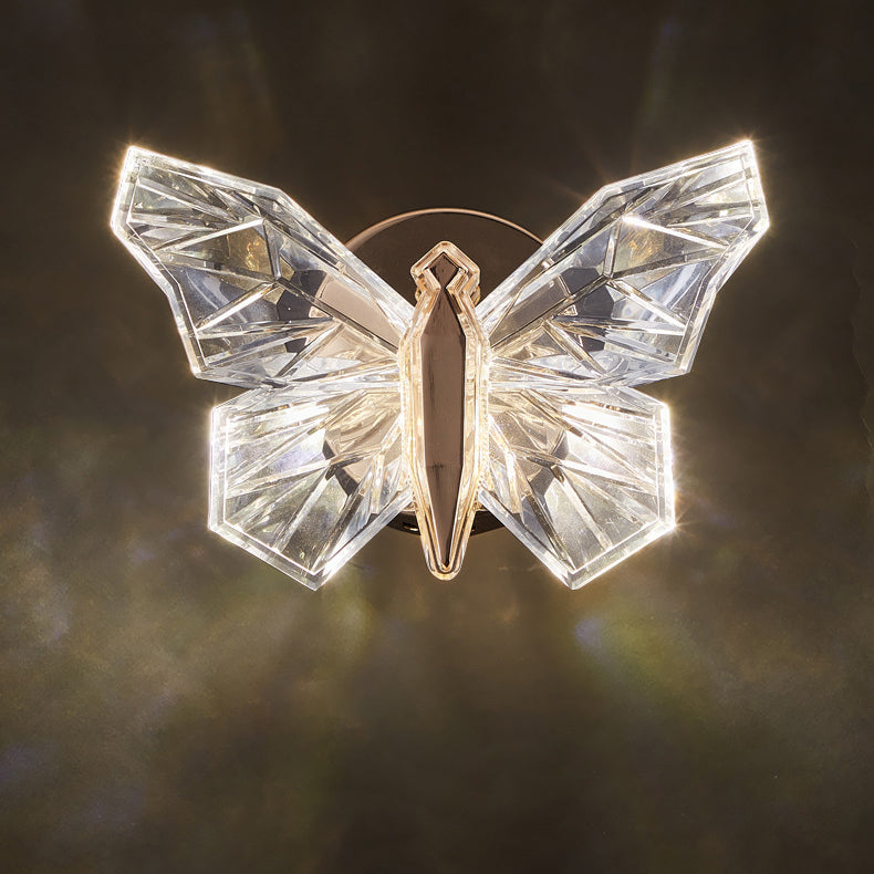 Zeitgenössische kreative Schmetterling Hardware Aluminium Acryl LED Wandleuchte Lampe für Wohnzimmer 