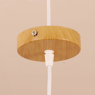 Suspension Luminaire Cylindre Rond en Bambou Japonais Traditionnel à 1 Lumière pour Chambre 