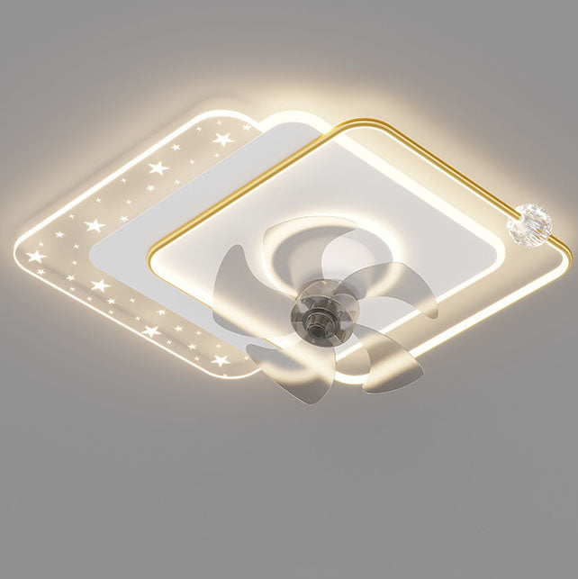 Industrielle Retro-Wolfram-Glühlampe 4-Licht-Unterputz-Deckenventilator-Licht 