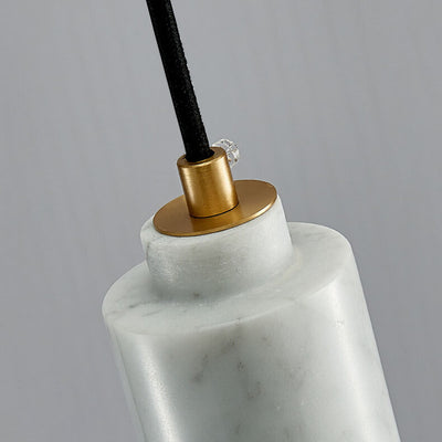Nordic Light Luxus Messing Marmor Zylinder 1-Licht Pendelleuchte 