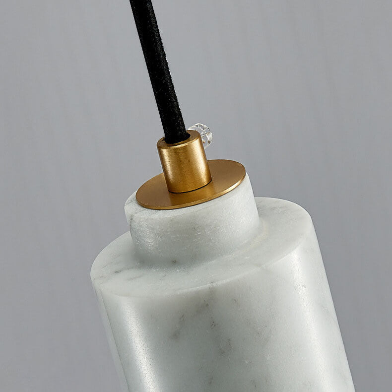 Nordic Light Luxus Messing Marmor Zylinder 1-Licht Pendelleuchte 