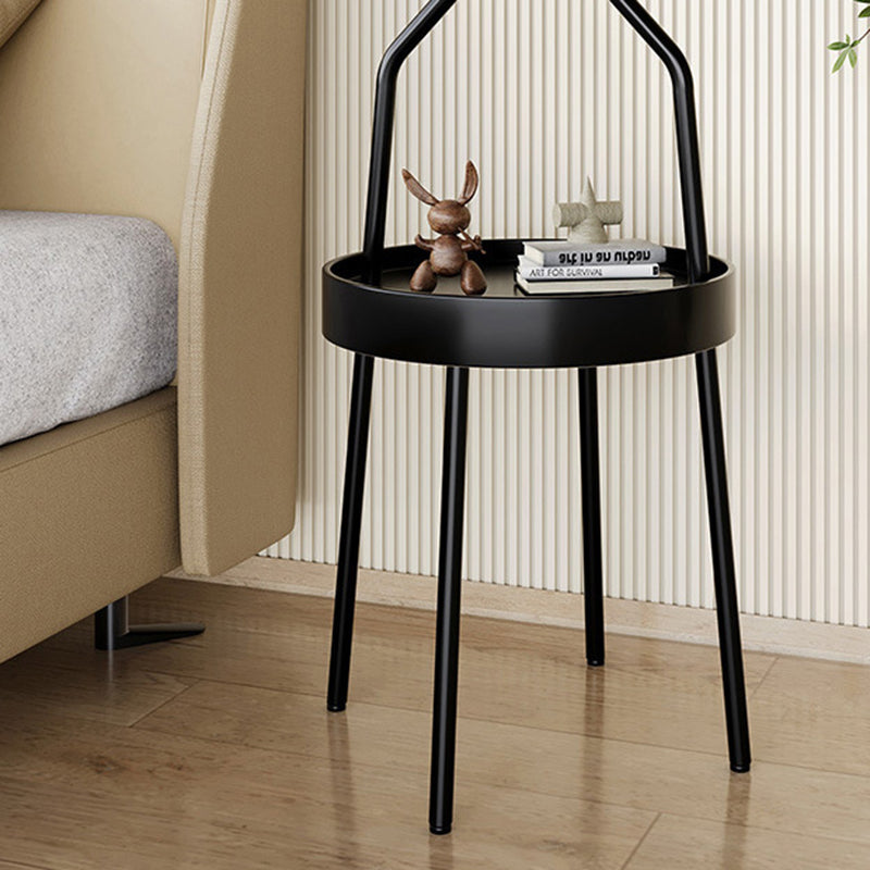 Mesa de café redonda minimalista moderna de hierro y PC de 1 nivel para sala de estar 