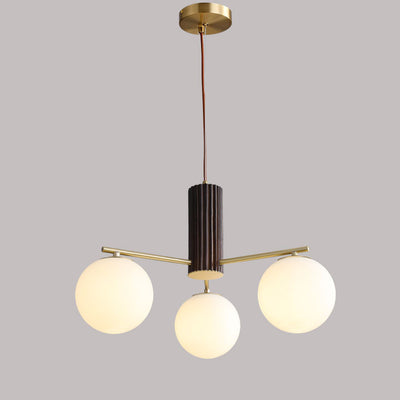 Modern Creative Minimalist Copper Glass Sphere 3/5-Light Chandelier