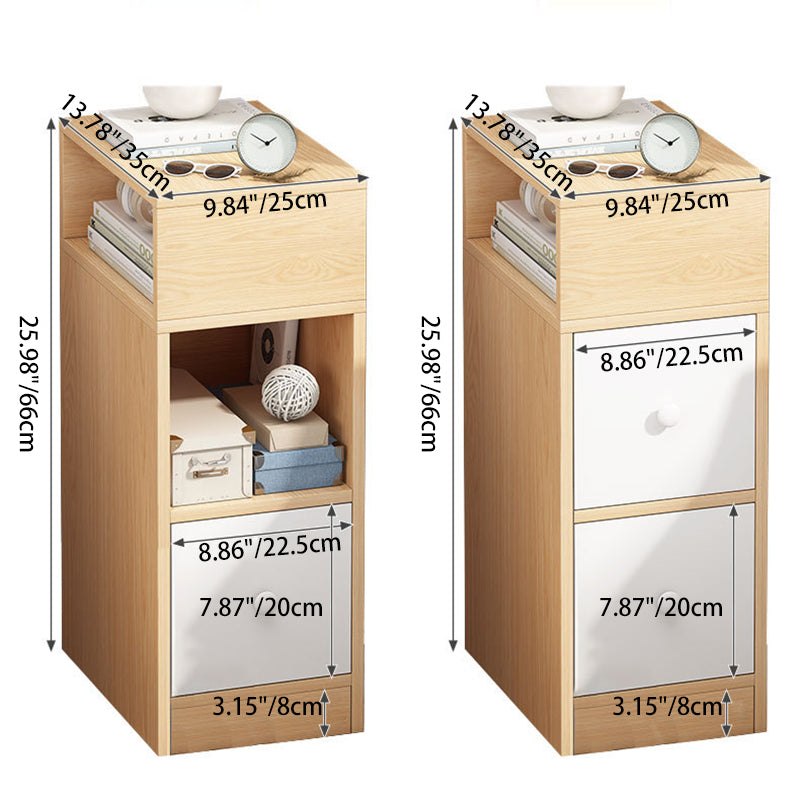 Moderner minimalistischer rechteckiger Platten-Nachttisch mit 1/2/3 Schubladen für die Bettseite 