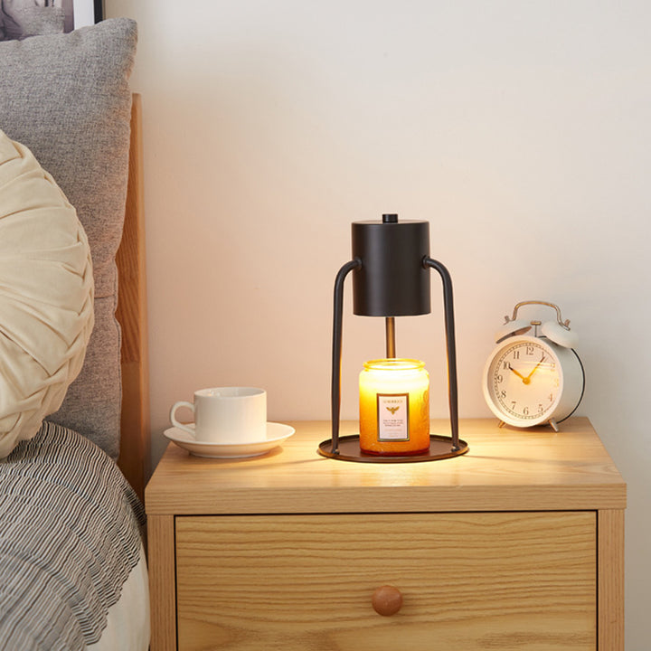 Lámpara de mesa de cera derretida de 1 luz de cilindro de hierro creativo contemporáneo para dormitorio 