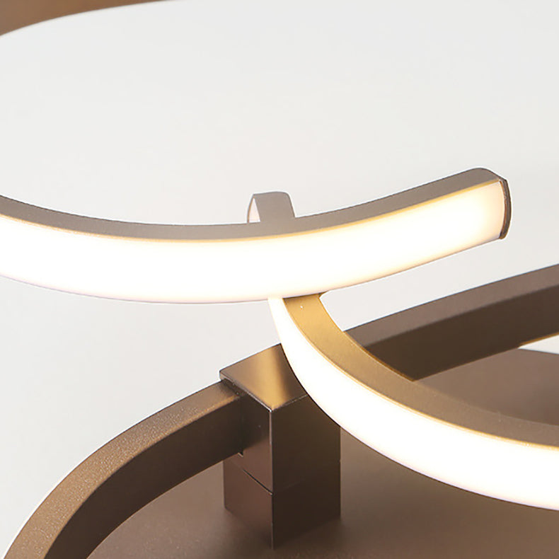 Zeitgenössische kreative Herzform Acryl Streifen Eisen LED Semi-Flush Mount Deckenleuchte für Wohnzimmer 