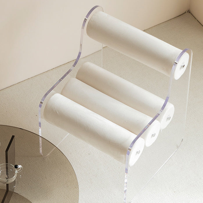 Cylindre créatif contemporain Chaise en tissu acrylique Dossier sans accoudoirs pour salon 